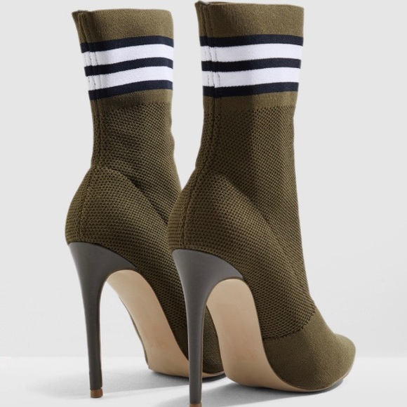 Steve Madden Century Sock Bootie in Olive - Picture 3 of 8